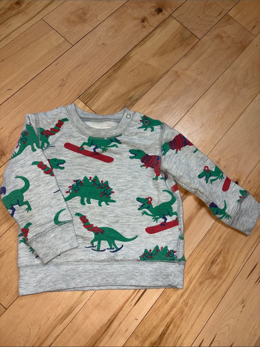 Tucker + Tate Dino Print Sweatshirt - Green & Red Dinosaurs